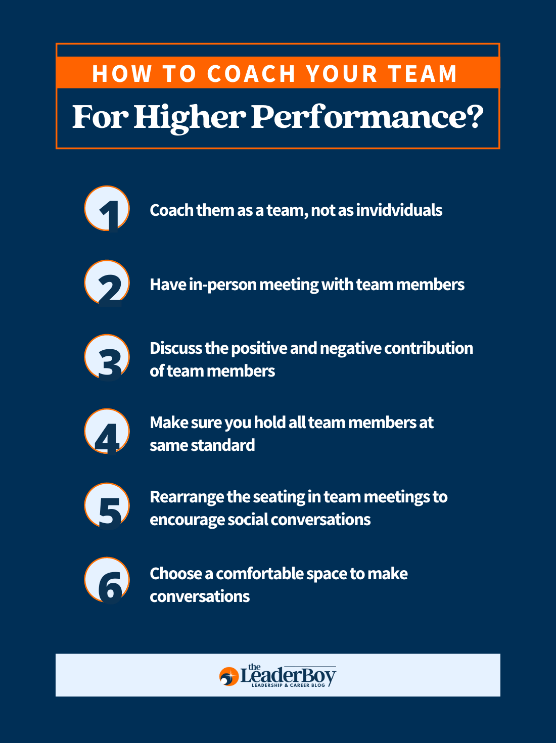 how to coach team for higher performance