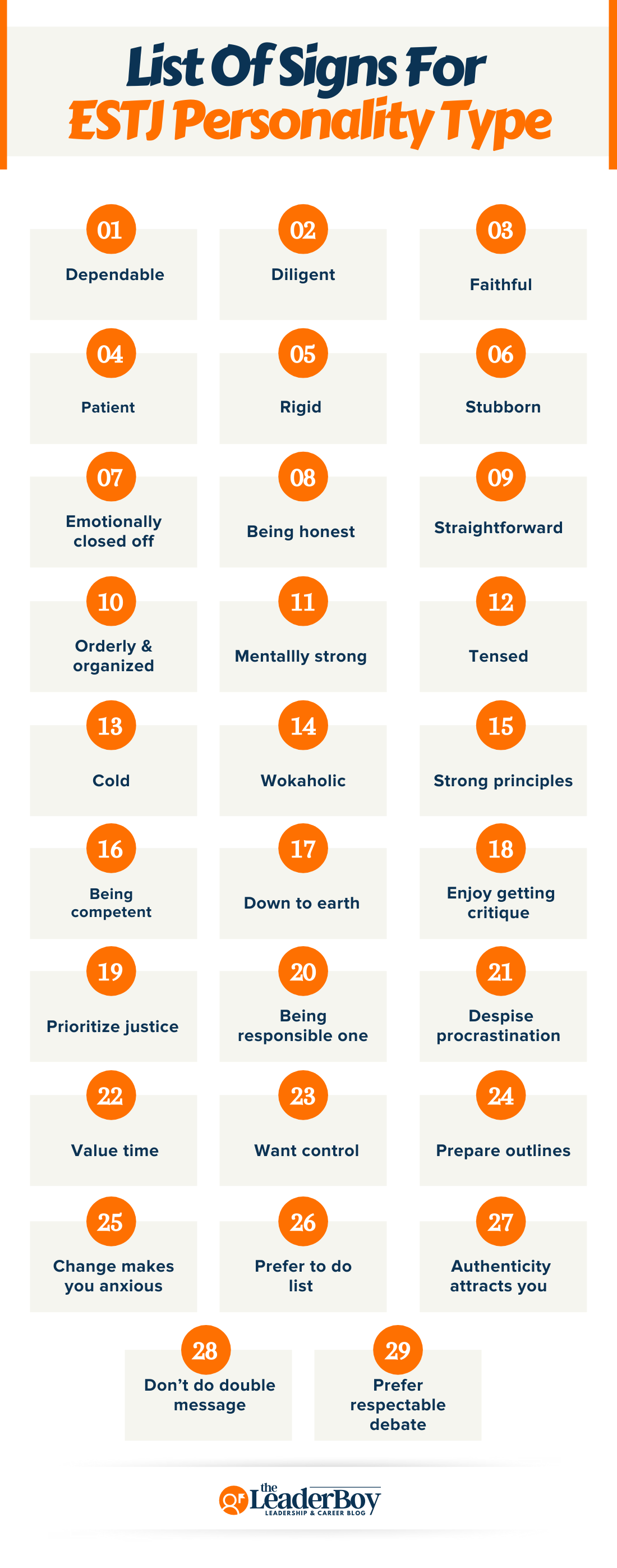 Signs For ESTJ Personality Type