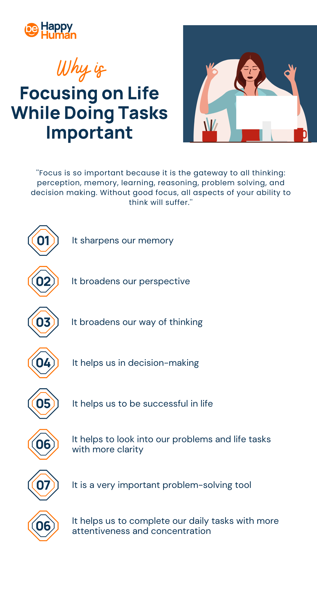 why focusing life while doing task important